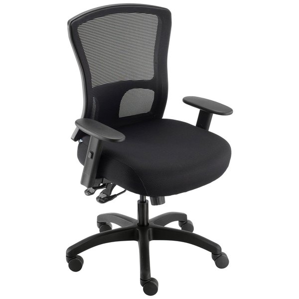 Global Industrial Big and Tall Mesh Back Chair, Fabric Seat, Black 695486